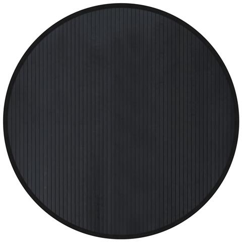 Tappeto Rotondo Nero 100 cm in Bambù - Foto 1
