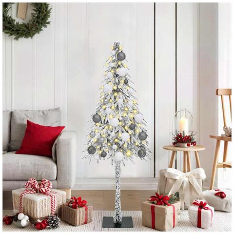 Albero di Natale con luci a strisce a LED Bianco 120 cm PE - Foto 2