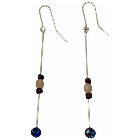 Ciondolo Lungo A Forma Di Bastoncino Di Ametista In Argento Sterling 925 E Cristallo - Argento Unico - Foto 1