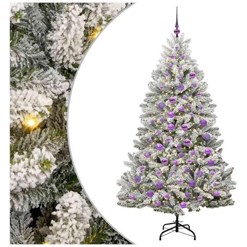 Albero di Natale artificiale con 300 LED Verde e Bianco 180 cm - Foto 1