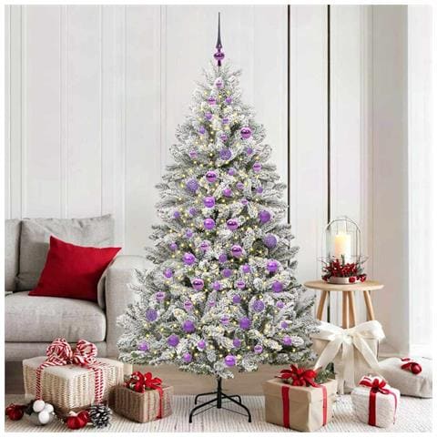 Albero di Natale artificiale con 300 LED Verde e Bianco 180 cm - Foto 2