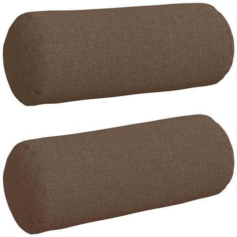 Cuscini a rullo 2 pcs Marrone Ø 15 x 40 cm Tessuto - Foto 1