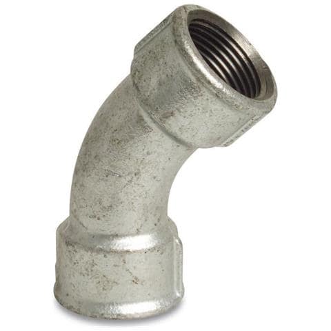 Curva Filettata 45° In Ghisa Malleabile Zincata 2 Pollici - Foto 1