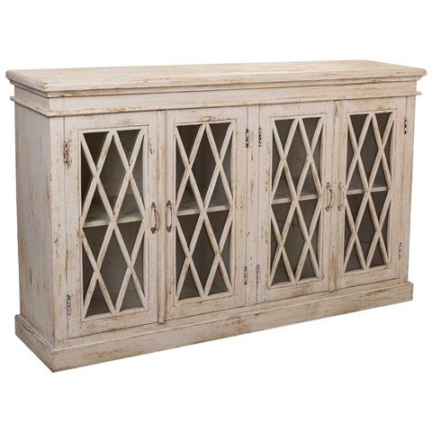 Credenza In Legno E Vetro Artigianale Bianco 170x40x100 - Foto 1