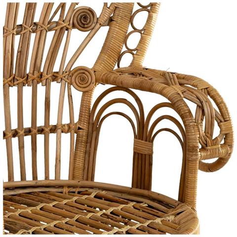 Poltrona In Canna E Bambù Marrone 75x50x144h Cm - Foto 8