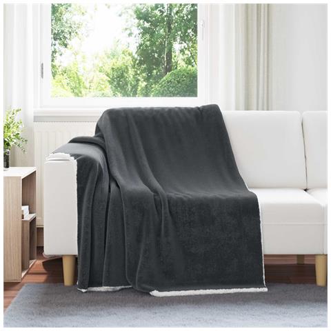 Coperta Grigio scuro 150 x 200 cm Panno - Foto 2