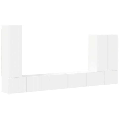Set di Mobiletto da TV a Parete Montaggio a parete 6 pcs Bianco - Foto 1
