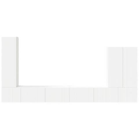 Set di Mobiletto da TV a Parete Montaggio a parete 6 pcs Bianco - Foto 9