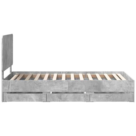 Struttura del letto con cassetto Grigio cemento 75 x 190 cm - Foto 9