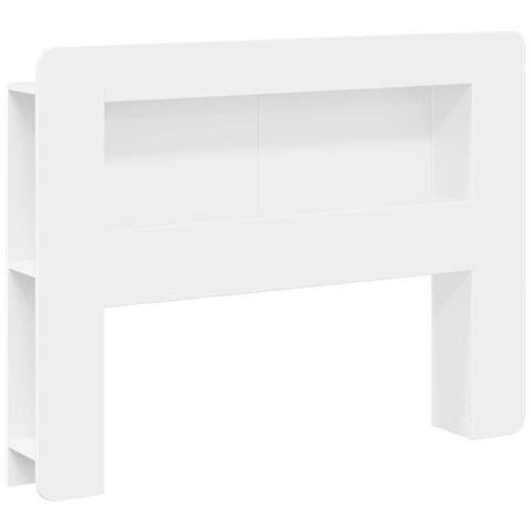 Testata del letto con archiviazione Bianco Legno ingegnerizzato - Foto 1