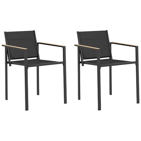 Sedie da giardino 2 pcs Nero e antracite 53,5 x 59 x 77 cm - Foto 1