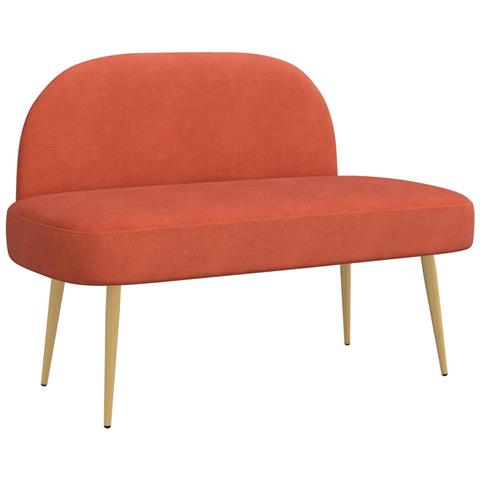 Panchina imbottita con schienale Rosso arancio 110 x 60 x 76 cm - Foto 1