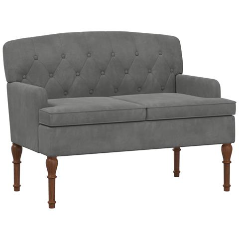Loveseat con bottoni imbottiti Grigio Scuro 111 x 65 x 79 cm - Foto 1