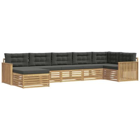 Set di divani da esterno con cuscino 7 pcs Bianco e Antracite - Foto 1