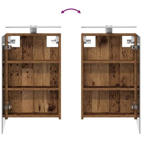 Set di mobili per il bagno 4 pcs Legno antico - Foto 9