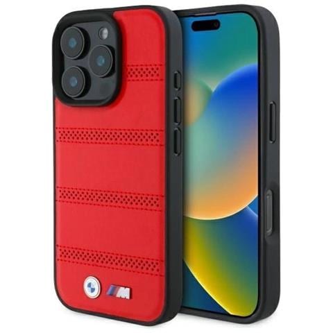 Bmw M Custodia Perforata E Cucita Magsafe Per Iphone 16 Pro Max - Rossa - Foto 1