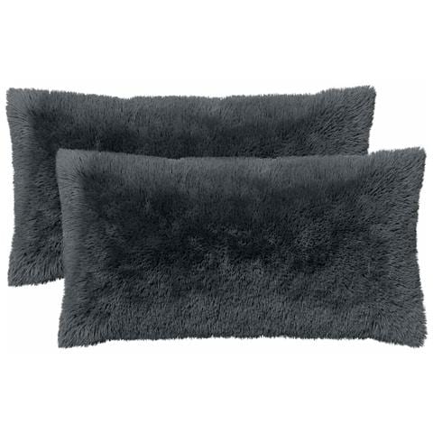 Cuscino con cuscino HEERLEN 2 pz Antracite Fleece PV - Foto 1