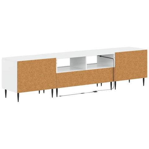 Mobile TV LED a 5 pezzi Bianco Lucido Legno ingegnerizzato - Foto 9