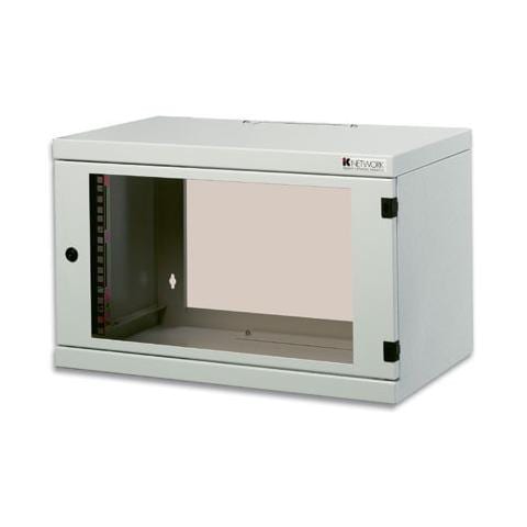 I-CASE 06-G-E - Armadio Rack 19'' a muro 6 unità prof. 320 Grigio Assemblato - Foto 2