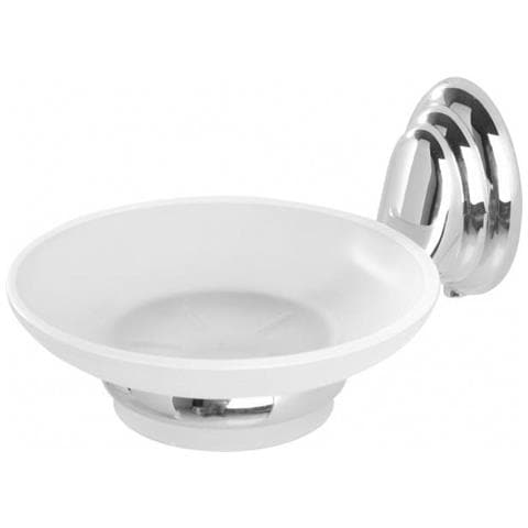 Portasapone in acciaio cromo e vetro satinato linea Facile - Foto 2