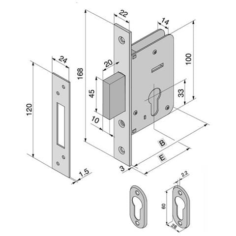 Serratura Inf. legno 020.70.00.0 - Foto 3