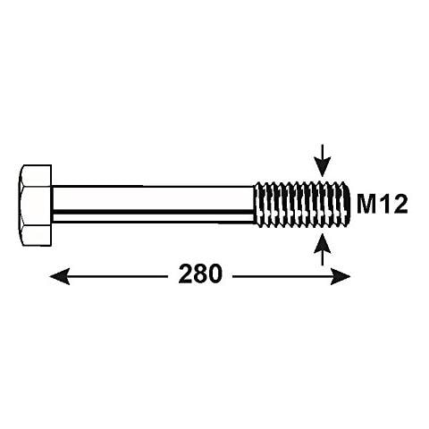 Kl4082280 - Vite A Testa Esagonale, Din 931, 1.000 G, Zincato, M12 X 280 Mm - Foto 2