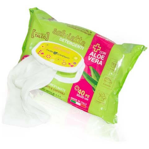 Salviette Detergenti Per Cani Gatti E Cuccioli Con Aloe Vera E Talco 40pz 30x20 Cm - Foto 1