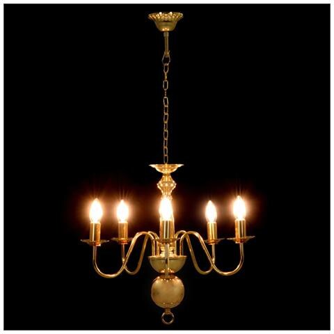 Lampadario Oro 5 Lampadine Attacco E14 - Foto 2