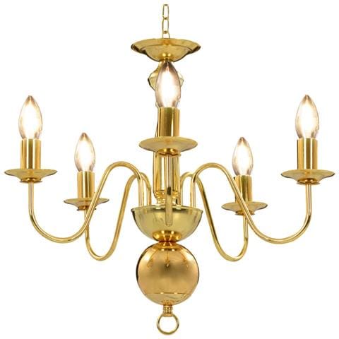 Lampadario Oro 5 Lampadine Attacco E14 - Foto 1