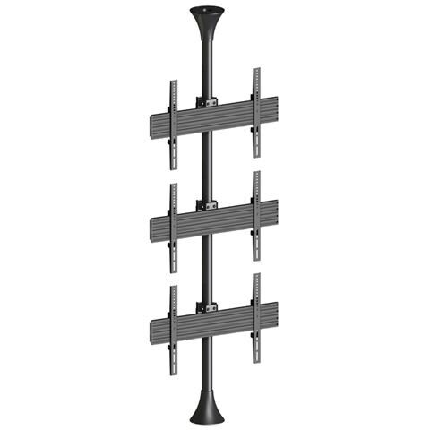 Supporto a Soffitto per TV o Monitor Floor-to-Ceiling 3×1 fino a 65" Colore Nero - Foto 1