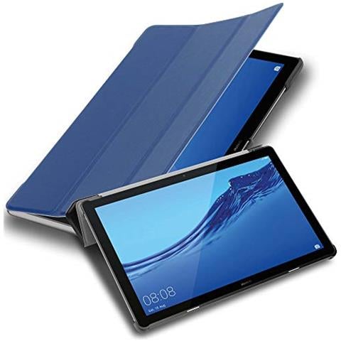 Custodia Per Tablet Compatibile Con Huawei Mediapad T5 10 (10.1"" Zoll) In Blu Scuro Jersey - Coperchio Protettiva Ultra Sottile Senza Funzione Auto Wake Up E Stand - Foto 1