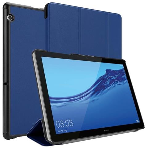 Custodia Per Tablet Compatibile Con Huawei Mediapad T5 10 (10.1"" Zoll) In Blu Scuro Jersey - Coperchio Protettiva Ultra Sottile Senza Funzione Auto Wake Up E Stand - Foto 11