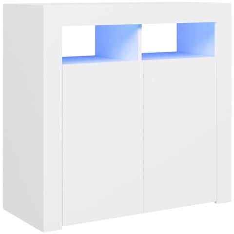Credenza con Luci LED Bianca 80x35x75 cm - Foto 1