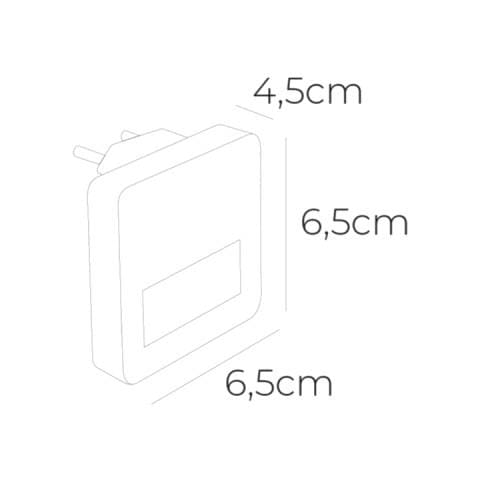 Luce Notturna Led A Sensore Quadrato Con Visiera Edm - 5 Lumen - 4000k - 04044 - Foto 3