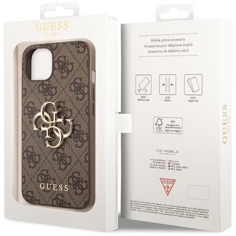 Pu 4g Metal Logo Case Fr Apple Iphone 14 - Brown (guhcp14s4gmgbr) - Foto 3