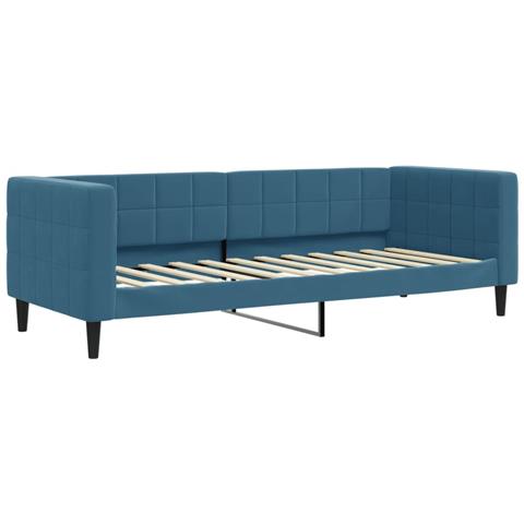 Divano Letto Estraibile Con Materassi Blu 80x200 Cm Velluto - Foto 9