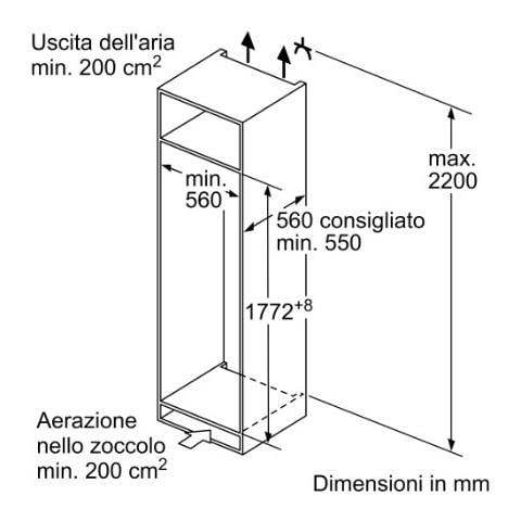 Frigorifero Monoporta da Incasso Serie 4 KIL82VFE0 Classe E Capacità Netta 280 Litri - Foto 7