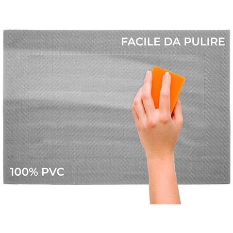 Set Tovagliette Americane Cucina Antiscivolo In Tinta Unita Lavabili In Vari Colori Set 2 Grigio - Foto 5