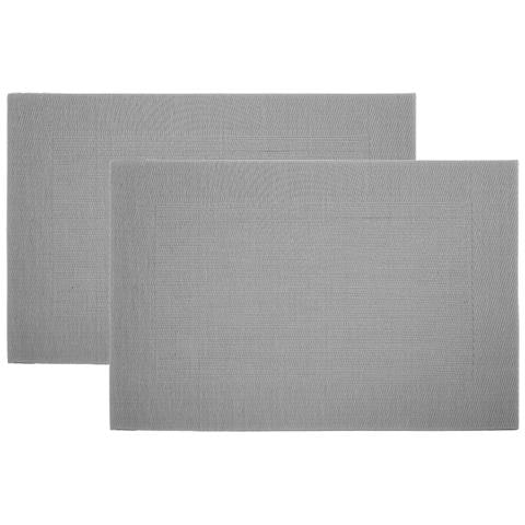Set Tovagliette Americane Cucina Antiscivolo In Tinta Unita Lavabili In Vari Colori Set 2 Grigio - Foto 1