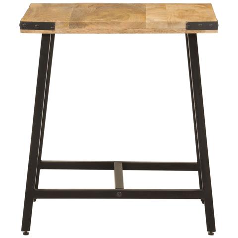 Tavolino 45x45x50cm In Legno Massello Di Mango E Ferro - Foto 3