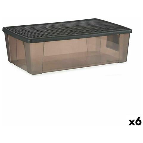 Scatola Portaoggetti Con Coperchio Stefanplast Elegance Grigio Plastica 30 L 38,5 X 17 X 59,5 Cm (6 Unità) - Foto 1