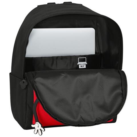 Zaino Per Portatile Mickey Mouse Clubhouse Mickey Mouse Rosso Nero (31 X 40 X 16 Cm) - Foto 2