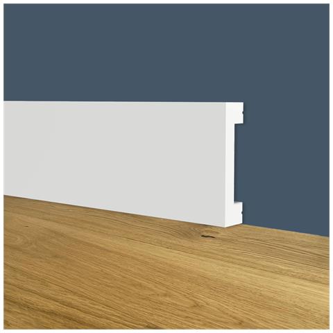 Battiscopa Squadrato Bianco Passacavo 40x10x2000mm In Polimeri - Polistrutturato - Foto 1