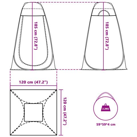 Tenda Privacy Pop-Up Blu Impermeabile - Foto 11