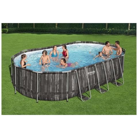 Piscina Ovale Effetto Legno Power Steel 610x366x122 5611r - Foto 8
