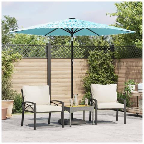 Ombrellone Giardino Con Palo In Acciaio Blu 268x268x226 Cm - Foto 1