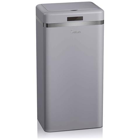 Swka4500grneu Retro Pattumiera Con Sensore Di Apertura Automatica, Metallo, 45 Litri, Vintage Grigio - Foto 1