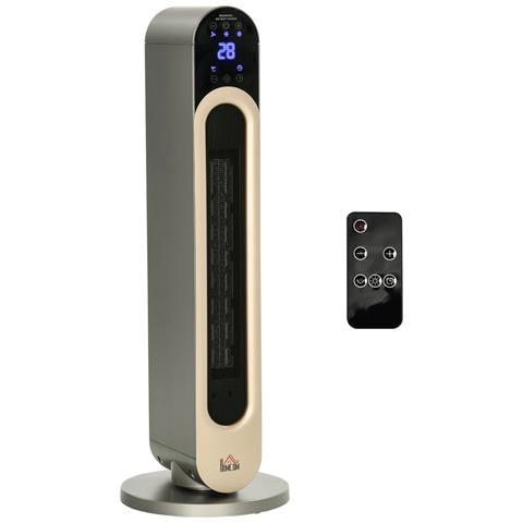 Stufetta Elettrica A 3 Modalità Di Riscaldamento Regolabile Con Telecomando, ?25x73.5 Cm, Argento - Foto 1