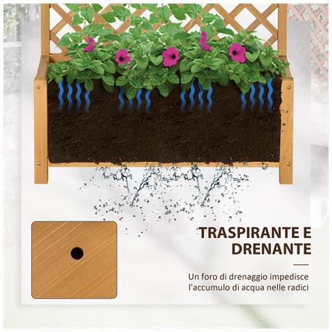 Fioriera Da Esterno In Legno D'abete Con Design Verticale Rialzato, 90x45x180 Cm, Giallo - Foto 1