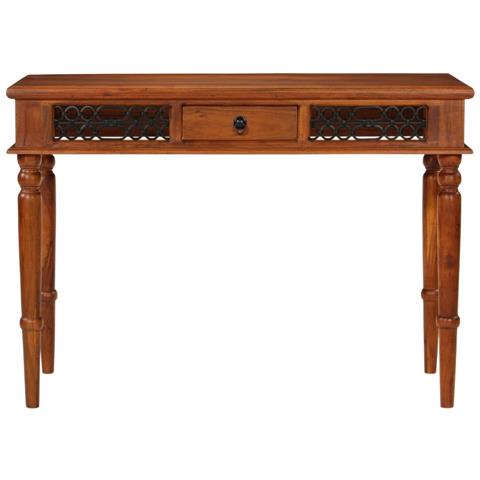 Scrivania Con Cassetto 110x50x76 Cm In Legno Massello Di Acacia - Foto 3